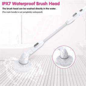 img 1 attached to 🧼 Cordless Electric Spin Scrubber by POWERGIANT - Waterproof 360 Shower Scrubber with Built-in Battery, 3 Brush Heads, Adjustable Extension Handle for Bathroom, Floor, Tile, Tub, Pool