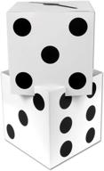 🎲 beistle 3d dice stacking centerpiece casino party decorations: vibrant white/black 17'' x 9'' décor logo
