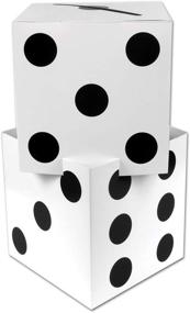 img 2 attached to 🎲 Beistle 3D Dice Stacking Centerpiece Casino Party Decorations: Vibrant White/Black 17'' x 9'' Décor