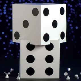 img 1 attached to 🎲 Beistle 3D Dice Stacking Centerpiece Casino Party Decorations: Vibrant White/Black 17'' x 9'' Décor