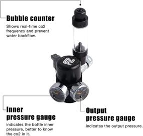 img 1 attached to 🐠 FZONE Aquarium CO2 Regulator: Optimal Paintball Solution with DC Solenoid, Aluminum Alloy Bubble Counter, and Check Valve