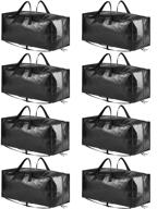 🔴 spaceaid heavy-duty moving bags - xl storage totes with backpack straps, durable handles & zippers - alternative to moving boxes, packing & moving supplies - black (8 pack) логотип