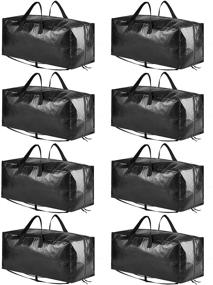 img 4 attached to 🔴 SpaceAid Heavy-Duty Moving Bags - XL Storage Totes with Backpack Straps, Durable Handles & Zippers - Alternative to Moving Boxes, Packing & Moving Supplies - Black (8 Pack)