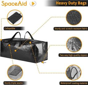 img 1 attached to 🔴 SpaceAid Heavy-Duty Moving Bags - XL Storage Totes with Backpack Straps, Durable Handles & Zippers - Alternative to Moving Boxes, Packing & Moving Supplies - Black (8 Pack)