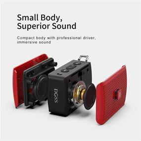 img 3 attached to 🔊 DOSS Genie Portable Bluetooth Speaker: Clean Sound, Built-in Mic, Ultra-Portable Design, 8 Hours Playtime, Red