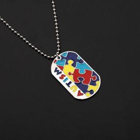 img 2 attached to 🧩 Autism Puzzle Piece Dog Tag Necklace/Keychain - CHOORO Asperger Awareness Jewelry Gift for Autism Mom, Teacher, and Autistic Girls