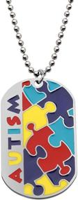 img 4 attached to 🧩 Autism Puzzle Piece Dog Tag Necklace/Keychain - CHOORO Asperger Awareness Jewelry Gift for Autism Mom, Teacher, and Autistic Girls