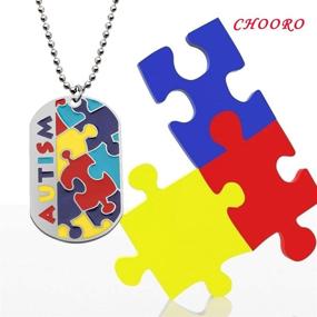 img 3 attached to 🧩 Autism Puzzle Piece Dog Tag Necklace/Keychain - CHOORO Asperger Awareness Jewelry Gift for Autism Mom, Teacher, and Autistic Girls