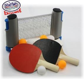 img 3 attached to 🏓 Matty's Toy Stop Deluxe Portable Table Tennis (Ping Pong) Set with Adjustable Net, 2 Paddles, 6 Balls (3 Orange & 3 White) & Mesh Storage Bag