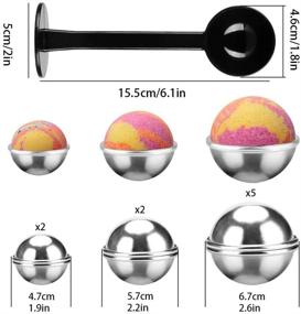 img 1 attached to 🛁 18x набор форм для бомб для ванны из алюминия - включает 4X формы диаметром 1,9 дюйма, 4X формы диаметром 2,2 дюйма, 10 форм диаметром 2,6 дюйма, 1 тампон для порошка - набор для начинающих по созданию бомб для ванны DIY.