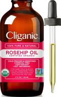 🌹 cliganic organic rosehip seed oil for face - 100% pure & natural cold pressed, unrefined, non-gmo carrier oil for skin, hair, and nails logo