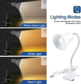 img 1 attached to Versatile Desk Lamp: 3 Color Modes, Eye-Caring Function, Perfect for Bedroom, Study Room, and Office (White)