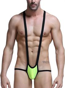 img 3 attached to 🩲 ElsaYX Men's Mankini Mesh Jockstrap Bodysuit: Ultimate Comfort and Support for Athletic Activities