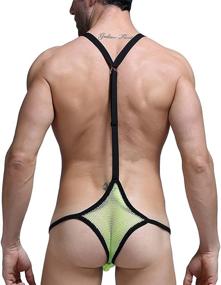 img 1 attached to 🩲 ElsaYX Men's Mankini Mesh Jockstrap Bodysuit: Ultimate Comfort and Support for Athletic Activities