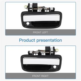 img 3 attached to Премиум ручки для наружных дверей ECCPP для Tacoma 1995-2004 - шлифованное черное покрытие, передняя левая и правая сторона (2 шт)