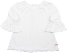 img 4 attached to 🌸 Adorable RuffleButts Baby/Toddler Girls Knit Top with Bell Sleeves - Delightful Ruffles for the Cutest Little Fashionistas!