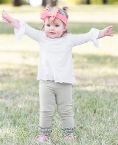 img 2 attached to 🌸 Adorable RuffleButts Baby/Toddler Girls Knit Top with Bell Sleeves - Delightful Ruffles for the Cutest Little Fashionistas!