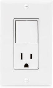 img 3 attached to 🔌 Maxxima 2 Pack Combination Rocker Light Switch and Outlet - Single Pole White Decor, UL Listed – Includes Wall Plates (15A / 120V AC)