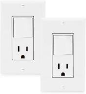 🔌 maxxima 2 pack combination rocker light switch and outlet - single pole white decor, ul listed – includes wall plates (15a / 120v ac) logo