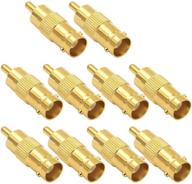 🔌 high-quality vce 10-pack gold plated bnc female to rca phono male plug adapter for cctv logo