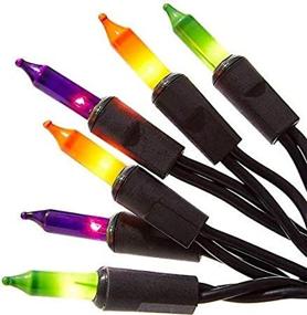 img 4 attached to 🎃 Halloween String Light Set - 100 Count Orange Purple Green - Black Cord