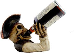 img 3 attached to 🏴 DWK Decorative Pirate Skeleton Wine Bottle Holder - Wine Accessories & Bottle Storage for Cabinet - Pirates Decorative Bottle Holder - 12-inch