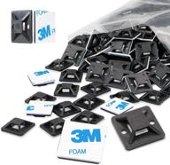 pro-grade 0.75 inch black zip tie mounts - small wire tie adhesive mounting, 100 pieces for cable management & durability logo