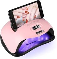 💅 professional uv gel led nail dryer lamp, faster gel polish curing light with 4 timers, portable handle, large space, automatic sensor - pink logo