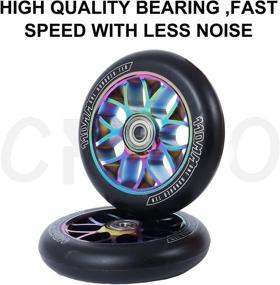 img 2 attached to 🛴 CREDO STREET Scooter Wheels: High-Quality Pro Stunt Scooter Replacement Wheels (100mm/110mm) with Durable Aluminum-Alloy Core - Set of 2