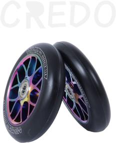 img 1 attached to 🛴 CREDO STREET Scooter Wheels: High-Quality Pro Stunt Scooter Replacement Wheels (100mm/110mm) with Durable Aluminum-Alloy Core - Set of 2