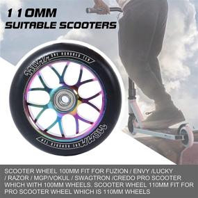 img 3 attached to 🛴 CREDO STREET Scooter Wheels: High-Quality Pro Stunt Scooter Replacement Wheels (100mm/110mm) with Durable Aluminum-Alloy Core - Set of 2