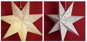 img 1 attached to 🌟 LIOOBO Paper Star Lantern Lamp Shade: Festive Christmas Star Lights for Parties, Weddings, and Home Decor