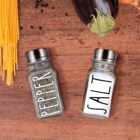 img 2 attached to MOMEEMO Farmhouse Salt and Pepper Shakers Set: 🧂 Stylish Glass with Stainless Lid for Farmhouse Kitchen Decor