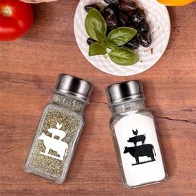 img 1 attached to MOMEEMO Farmhouse Salt and Pepper Shakers Set: 🧂 Stylish Glass with Stainless Lid for Farmhouse Kitchen Decor