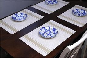 img 2 attached to 🎉 Gayan Celebrations Striped Cotton Placemat: Add a Touch of Elegance to Your Table!