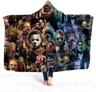 🧛 alzero hooded blanket: gothic sherpa fleece wearable horror character throw blanket for adults (78.7x59inch, b) logo