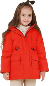 img 4 attached to 🧥 Orolay Kids Down Coats - Quilted Hooded Coat for Girls & Warm Jackets for Boys