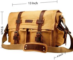 img 3 attached to 🎒 Vintage Canvas Leather Messenger Bag: Ideal for 14", 15", 17" Laptops - GEARONIC Men's Shoulder Crossbody