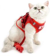 🐱 selmai mesh harness for cats - no pull, escape proof, padded vest for small dogs and puppies - leash lead included - kitten walking jacket - adjustable training collar - soft corduroy material logo