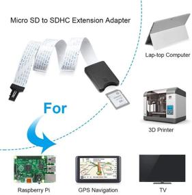 img 1 attached to Electop Micro SD to SD Card Extension Cable Adapter: TF Flexible Extender for GPS, 3D Printer, Raspberry Pi, TV, DVD - SD/RS-MMC/SDHC/MMC Compatible (2 Pack)