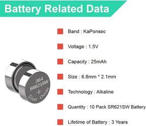 img 3 attached to 🔋 Долговечная батарейка для часов KaPonsec 10 штук SR621SW 364 363 LR621 164 AG1 1.5V: Надежная энергия для вашего времени