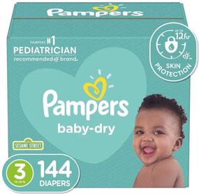 img 4 attached to 👶 Pampers Baby Dry Diapers Size 3 - 144 Count Giant Pack: Shop Now!