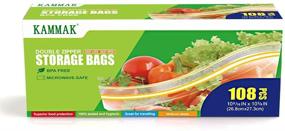 img 4 attached to 🔒 KAMMAK Gallon Freezer Bags: Convenient & Reusable Ziplock Bags for Food Storage (108 Count)