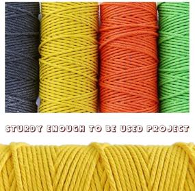 img 2 attached to 🟢 Dark Green Colored Macrame Cord - 3mm x 109 Yards, Natural Cotton Cord for DIY Wall Hangings, Plant Hangers, Gift Wrapping, Wedding Decorations - Craft Rope