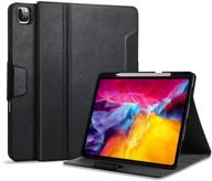 📱 gexmil ipad pro 12.9-inch case 2021 (5th generation) - genuine leather cover with pencil holder, pencil 2 wireless charging - real leather cowhide (black) logo