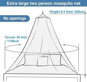 img 3 attached to 🛏️ Aifusi King Size Bed Canopy Hanging Curtain Netting - Princess Round Hoop Sheer Bed Canopy for Kids, Baby Cribs, and Adult Beds - Fits Twin, Full, Queen - White