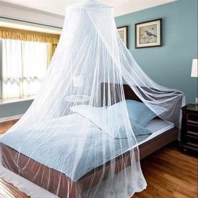 img 4 attached to 🛏️ Aifusi King Size Bed Canopy Hanging Curtain Netting - Princess Round Hoop Sheer Bed Canopy for Kids, Baby Cribs, and Adult Beds - Fits Twin, Full, Queen - White