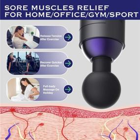 img 1 attached to 💜 Portable Handheld Deep Tissue Percussion Massage Gun for Gym, Office, and Home Workouts – Muscle Recovery Device for Back, Neck, and Shoulder Pain Relief (Light Purple)