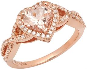 img 4 attached to Dazzlingrock Collection Morganite Diamond Engagement