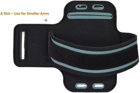 img 1 attached to 📱 Mixxfit Adjustable Armband Case, Black for Android Google & iPhone - 5.5" x 3" Compatible